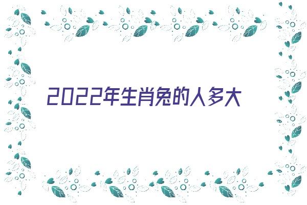 2022年生肖兔的人多大岁数了《2022年生肖兔的人多大岁数了呢》