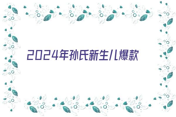 2024年孙氏新生儿爆款名字《2020孙氏宝宝取名大全》