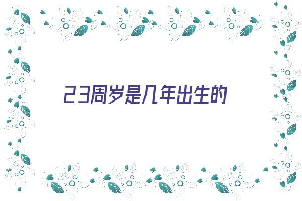 23周岁是几年出生的《2024年23周岁是几年出生的》