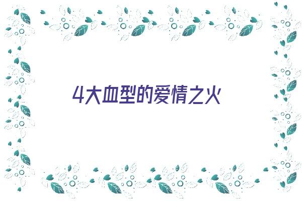 4大血型的爱情之火《四大血型之间的爱情》