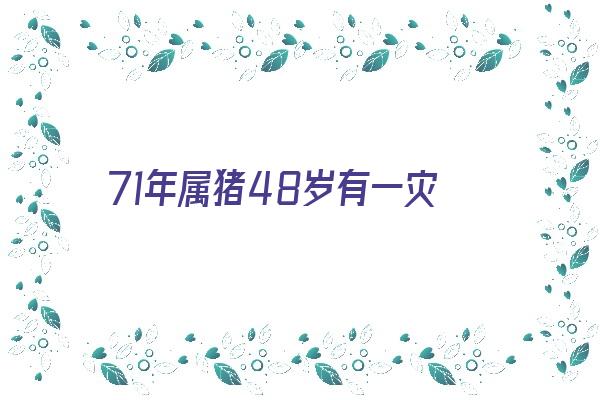 71年属猪48岁有一灾《71年属猪49岁有一灾2021》