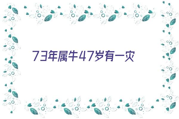 73年属牛47岁有一灾《73年属牛47岁有一灾 未来十年》