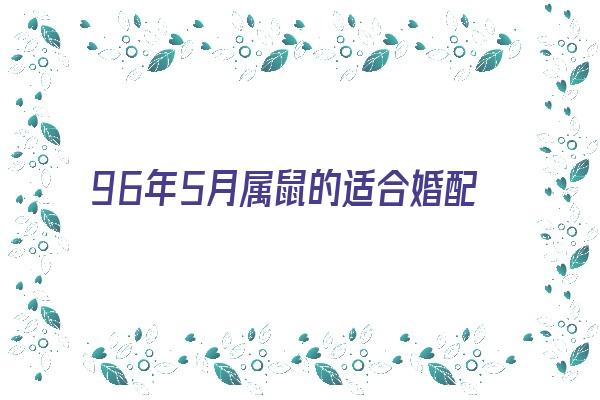 96年5月属鼠的适合婚配有谁《96年5月鼠命好不好》