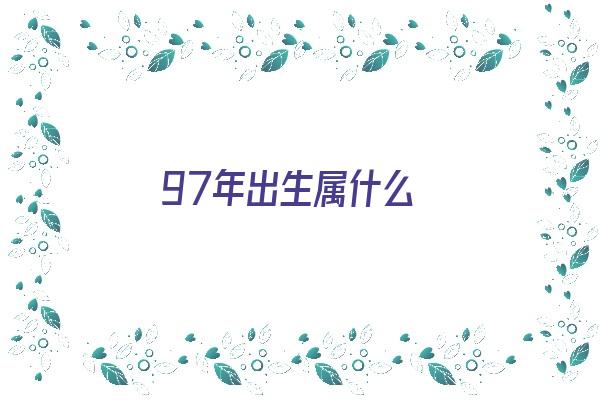 97年出生属什么《97年出生属什么生肖呢?》