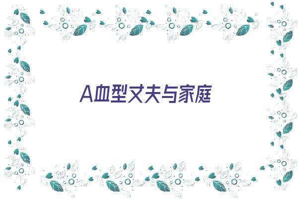 A血型丈夫与家庭《a型血的夫妻》