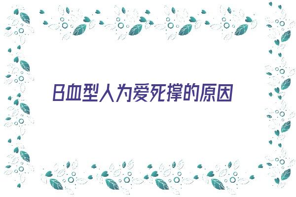 B血型人为爱死撑的原因《b血型人为爱死撑的原因有哪些》